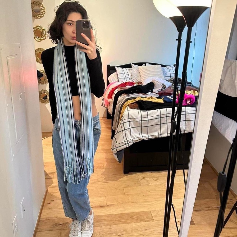 Stylish Blue Striped Scarf
